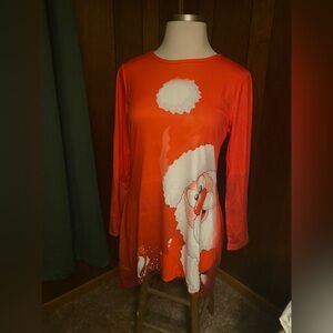 Red Santa Long Sleeve Top 2X